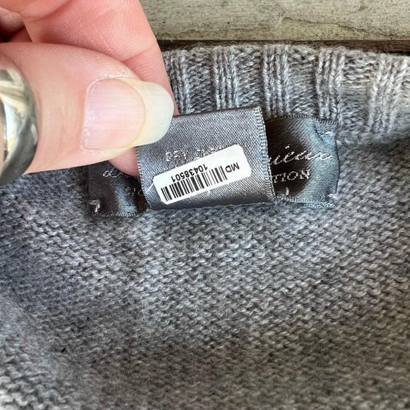 DANIEL CREMIEUX Mens 100% Cashmere V Neck Sweater Gray Blue Argyle Sz XL - Picture 4 of 9